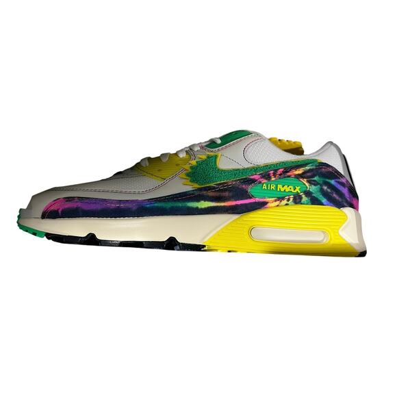 Nike Air Max 90 LDXGD Grateful Dead 1990 Tie-Dye White Green Yellow Size 13 - Picture 9 of 9